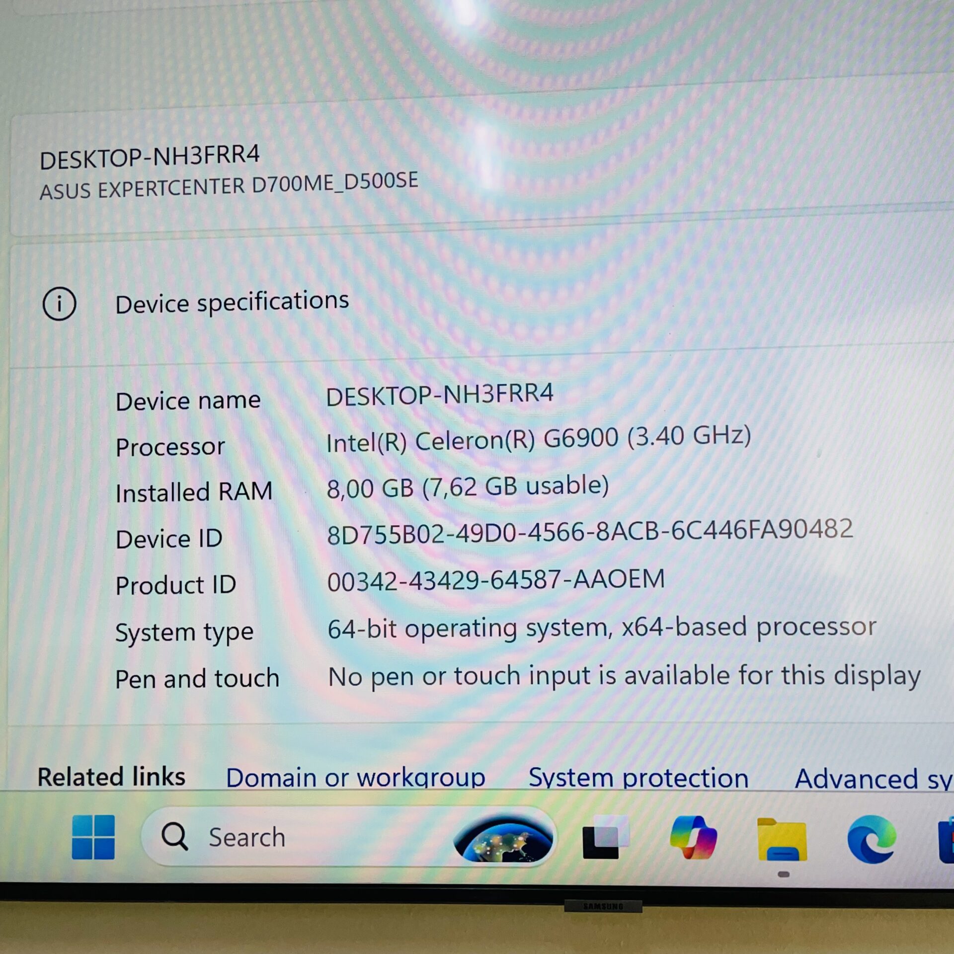 Asus ExpertCenter D5 SFF Desktop PC "Celeron G6900 " 3.40 GHz 8GB RAM 256GB SSD NVMe Black - Image 11