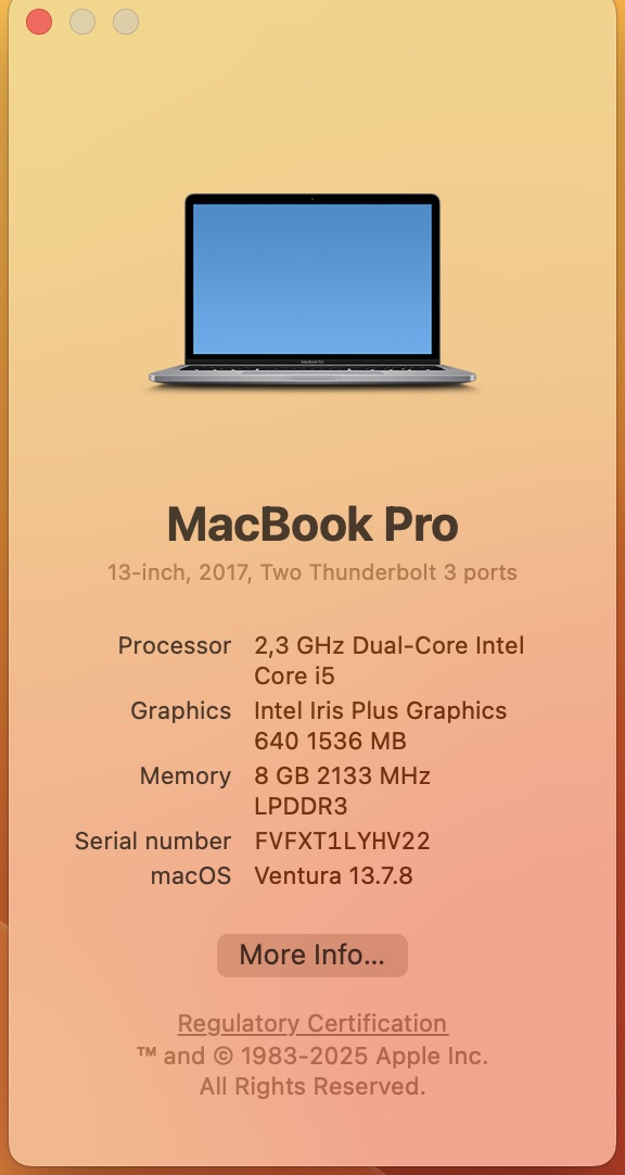 Apple MacBook Pro 13-Inch “Core i5” 2.3GHz (2017) 8GB RAM 128GB SSD Silver (Grade B) - Minor Bright Spots - Image 11
