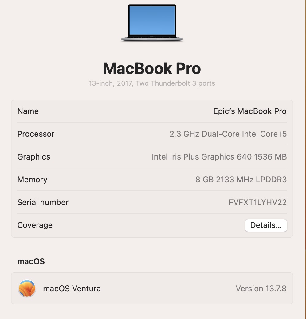 Apple MacBook Pro 13-Inch “Core i5” 2.3GHz (2017) 8GB RAM 128GB SSD Silver (Grade B) - Minor Bright Spots - Image 12