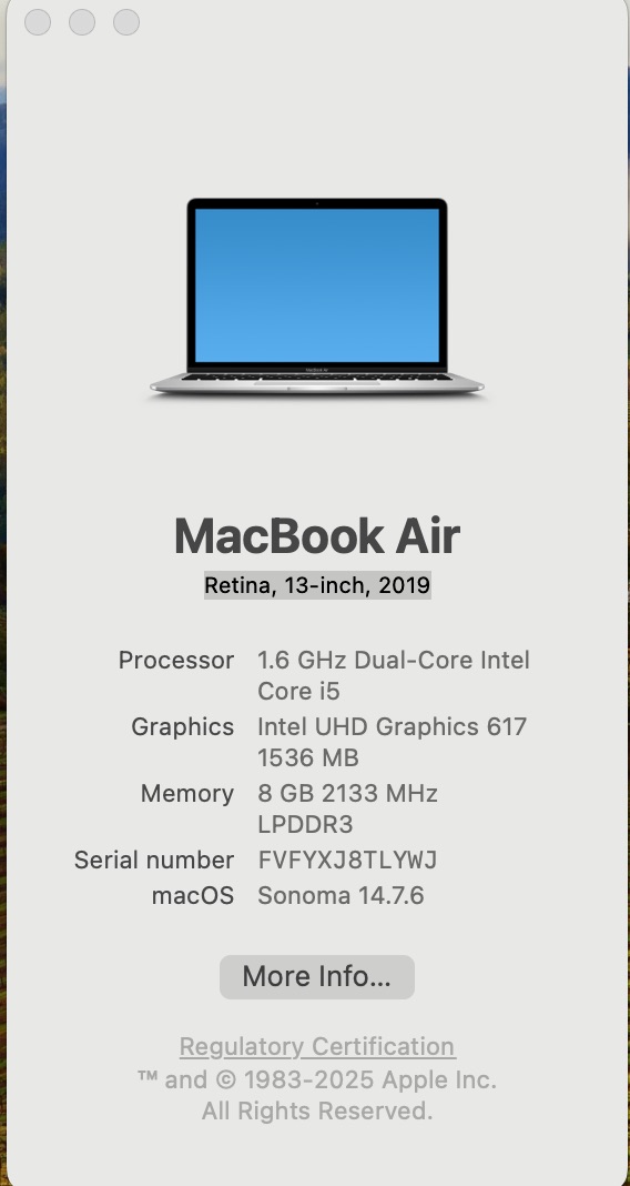 Apple MacBook Air 13-Inch “Core i5” 1.60GHz (TrueTone, 2019) 8GB RAM 128GB SSD Silver (Grade B) - Image 11
