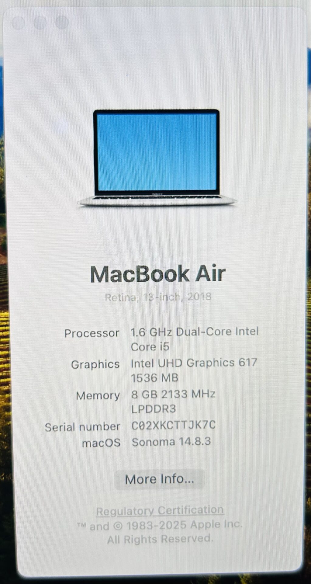 Apple MacBook Air 13-Inch “Core i5” 1.60GHz (Late 2018) 8GB RAM 128GB SSD Silver (Grade B) - Image 11