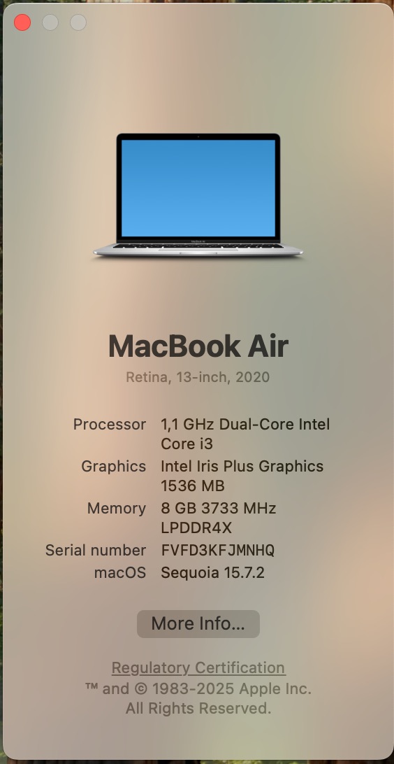 Apple MacBook Air 13-Inch “Core i3” 1.1GHz (Retina, 2020) 8GB RAM 256GB SSD Silver (Grade B) - Image 11