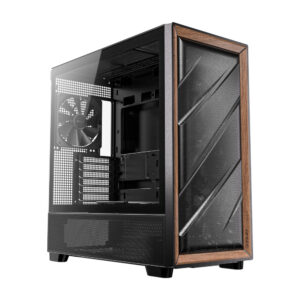 Antec FLUX ATX WOOD Mid Tower Gaming Chassis – Black - Unboxed